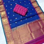 Gadwal Kotha Kota Duppata with Kanchi Border & Sico Silk Top